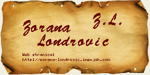 Zorana Londrović vizit kartica